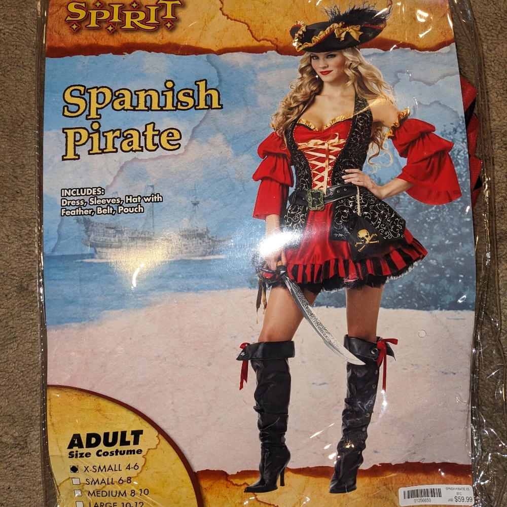 Spanish Pirate Halloween Costume Women's XS